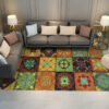 Lattice Colourful Printed Modern Rugs Floormat for Living Room Bedroom Office Hall
