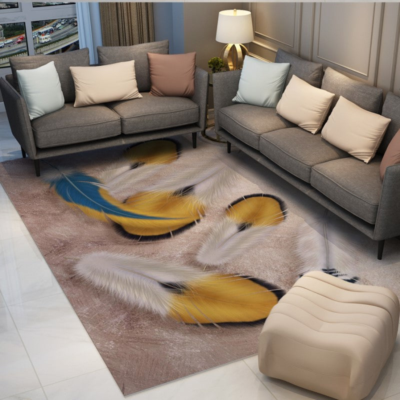 Colourful Three-dimensional Feather Modern Rugs Floormat for Living Room Bedroom Office Hall - Image 3