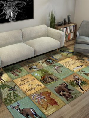 Patterned Modern Animal Plant Carpet for the Lobby Living Room Office