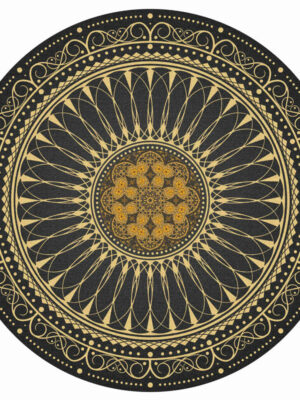 Yellow Green Round Vintage Style 3D Flower Patterned Rugs Living Room Bedroom Office Anti-slip Area Floor Mats