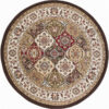 Brown Round Vintage Style Printed Patterned Rugs Living Room Bedroom Office Anti-slip Area Floor Mats
