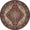 Beautiful Red Round Printed Patterned Vintage Style Rugs Living Room Bedroom Office Anti-slip Area Floor Mats