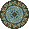3D Flower Green Round Patterned Vintage Style Rugs Living Room Bedroom Office Anti-slip Area Floor Mats