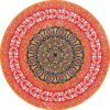 Quality Round Orange Patterned Vintage Style Rugs Living Room Bedroom Office Anti-slip Area Floor Mats