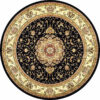 Quality Round Yellow Printed Patterned Vintage Style Rugs Living Room Bedroom Office Anti-slip Area Floor Mats