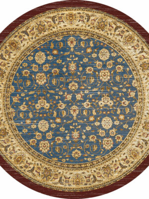 Yellow Round Printed Patterned Vintage Style Rugs Living Room Bedroom Office Anti-slip Area Floor Mats