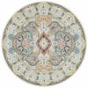 White Traditionall Patterned Rugs Vintage Round Style Carpets for the Living Room Bedroom