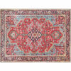 Red Traditional Printed Pattern Polyester Vintage Area Rugs Floor Mat for Living Room Hall Office