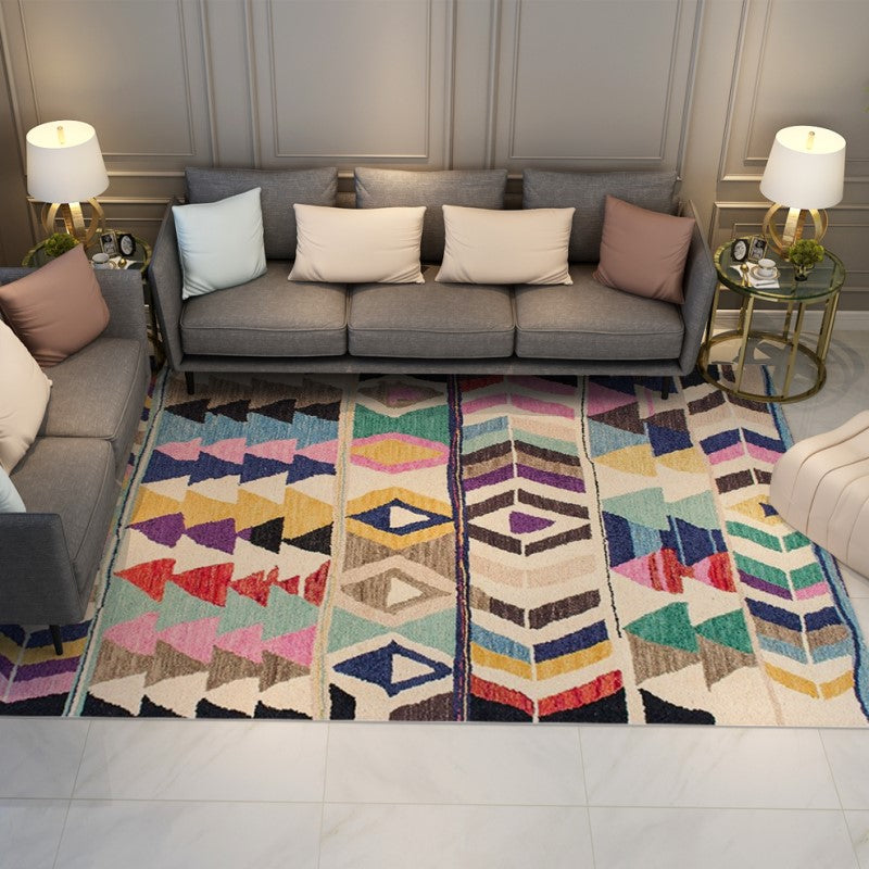 Traditional Colourful Printed Pattern Vintage Area Rugs Floor Mat for Living Room Hall Office