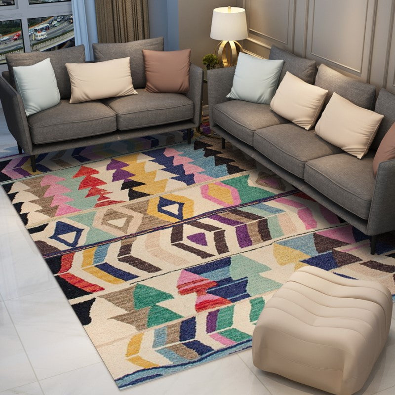 Traditional Colourful Printed Pattern Vintage Area Rugs Floor Mat for Living Room Hall Office - Image 3