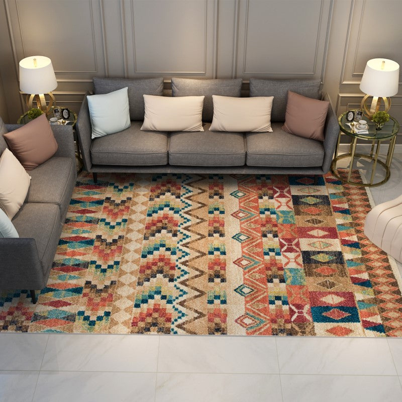 Striped Traditional Colourful Printed Pattern Vintage Area Rugs Floor Mat for Living Room Hall Office