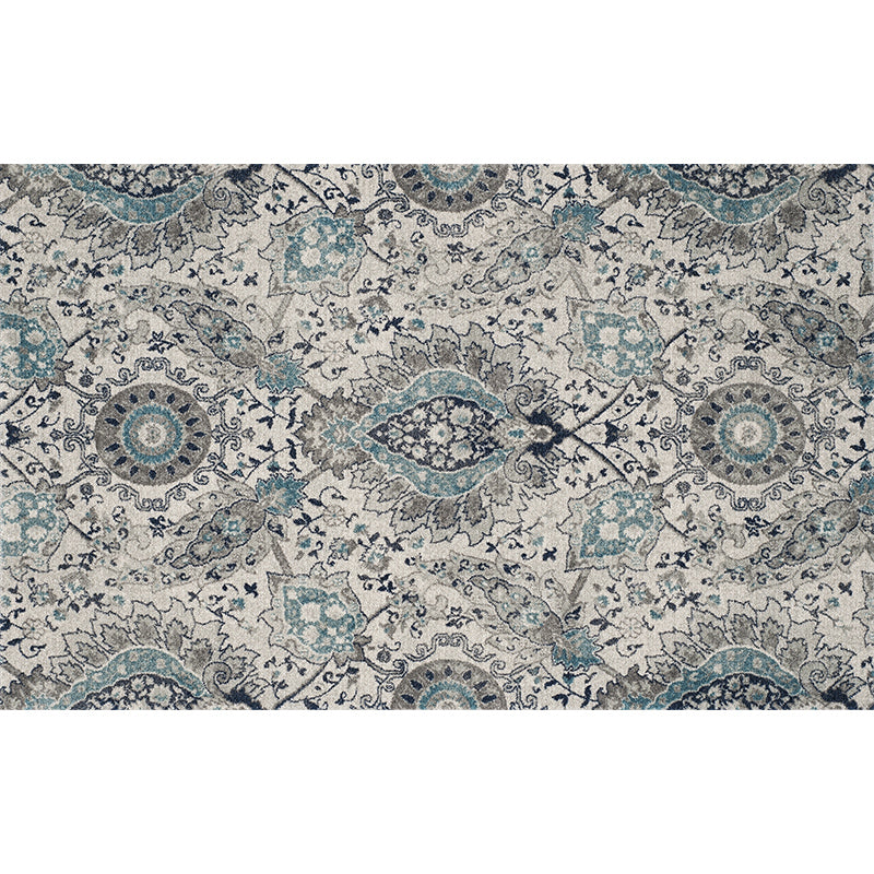 Floral Grey Patterned Floor Mat Polyester Vintage Area Rugs Traditional for Living Room Office Bedroom Hall - Image 3