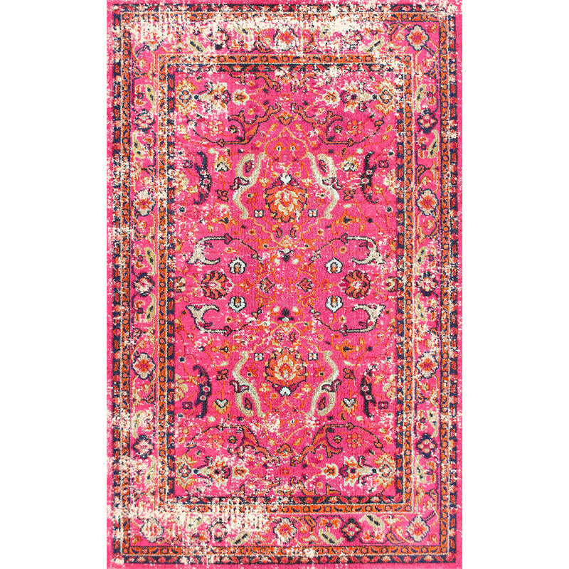 Traditional Pink Quality Polyester Printed Pattern Vintage Area Rugs Floor Mat for Living Room Hall Office - Image 2