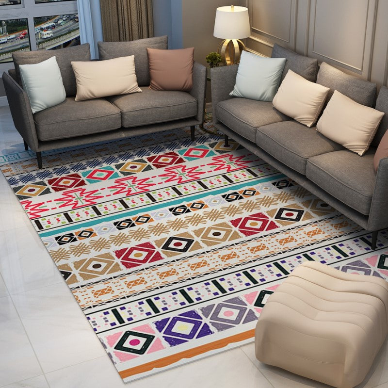 Striped Colourful Vintage Quality Polyester Printed Pattern Traditional Area Rugs Floor Mat for Living Room Hall Office - Image 3