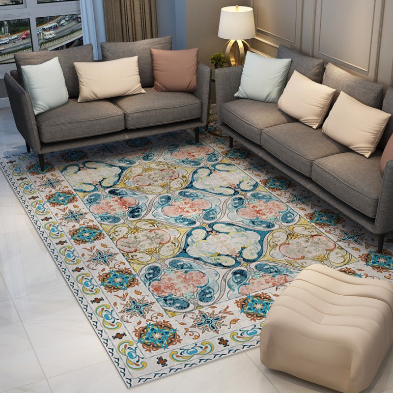 Floral Vintage Area Rugs Traditional Polyester Floor Mat for Living Room Bedroom Hall Office - Image 2