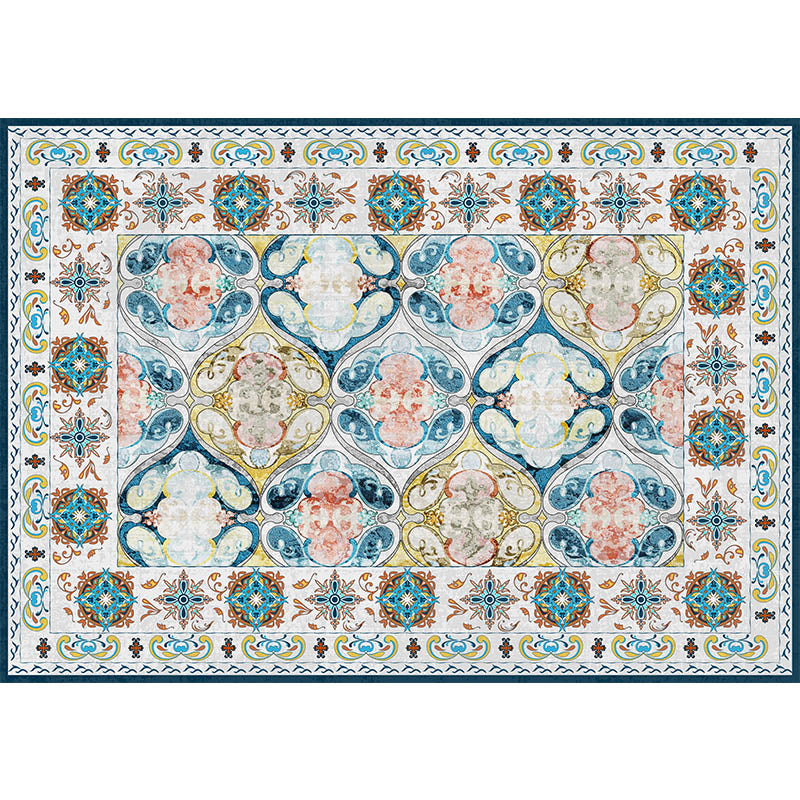 Floral Vintage Area Rugs Traditional Polyester Floor Mat for Living Room Bedroom Hall Office - Image 3