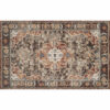 Brown Traditional Floral Patterned Area Rugs Vintage Floor Mat Polyester for Bedroom Hall Office Living Room