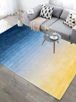Gradient Blue Yellow Modern Contemporary Rugs for Living Room Dining Room Bedroom