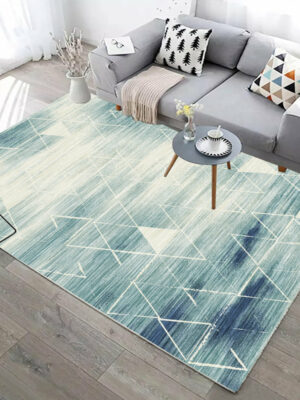 Green Small Fresh Style Modern Simple Geometric Contemporary Rugs for Living Room Dining Room Bedroom