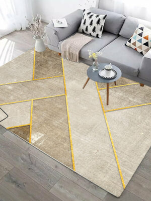 Modern Quality Brown Geometric Contemporary Rugs for Living Room Dining Room Bedroom