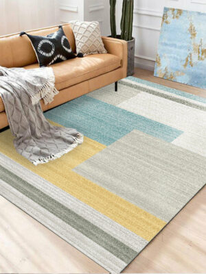 Modern Simple Plain Geometric Contemporary Rugs for Living Room Dining Room Bedroom
