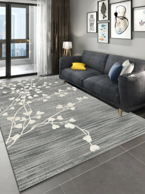 Grey Simple Modern Geometric Contemporary Rugs for Living Room Dining Room Bedroom