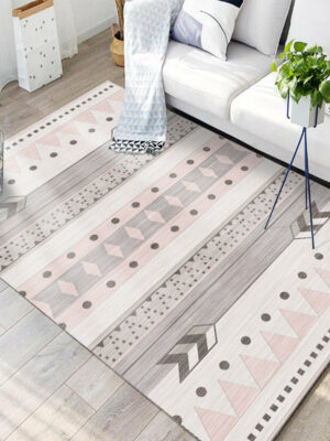 Pink Moroccan Style Modern Geometric Contemporary Rugs for Living Room Dining Room Bedroom