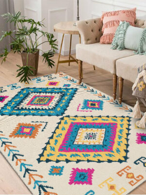 Quality Colourful Modern Geometric Contemporary Rugs for Living Room Dining Room Bedroom