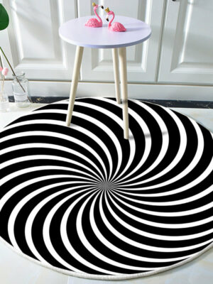 Visual Vortex Pretty Printed Pattern Illusions Round Area Rug for Living Dining Room Bedroom Kitchen Floor Rug