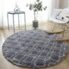 Grey Soft Round Comfortable Shaggy Rugs Living Room Bedroom Kids Room Bedside Floor Rugs