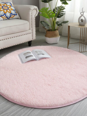 Pink Round Soft Comfortable Plush Rugs Living Room Bedroom Kids Room Bedside Floor Rugs