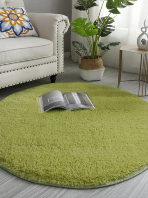 Grass Green Round Soft Comfortable Plush Rugs Living Room Bedroom Kids Room Bedside Floor Rugs
