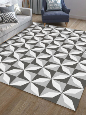 Black White Checkered Modern Geometric Contemporary Area Rugs Floor Mat for Living Room Bedroom Office Hall