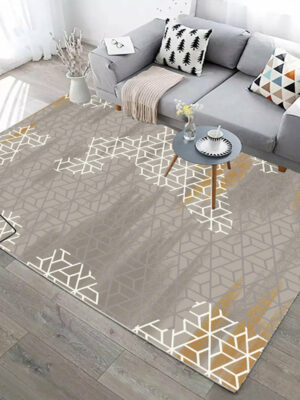 Grey Checkered Modern Geometric Contemporary Rugs for Living Room Dining Room Bedroom