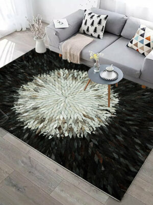 Diamond Shape Black White Striped Modern Contemporary Geometric Rugs for Living Room Dining Room Bedroom Hall