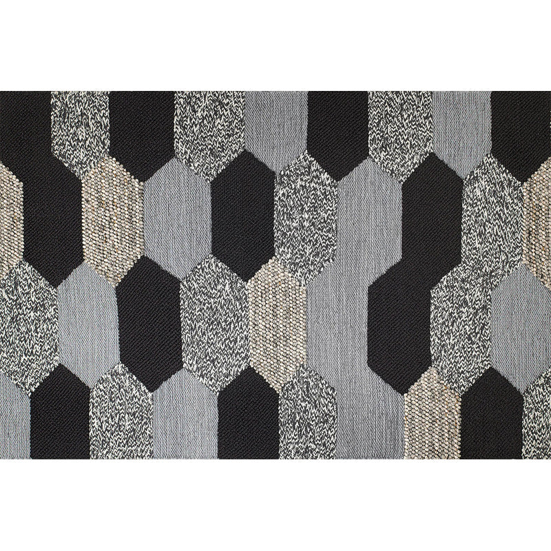 Black Grey Geometric Vintage Polyester Area Rugs Traditional Pattern Floor Carpet for Hall Living Room Office Bedroom