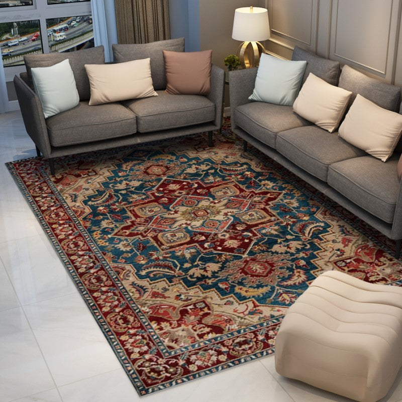 Traditional Pattern Area Rugs Floral Vintage Polyester Floor Carpet for Hall Living Room Office Bedroom - Image 3