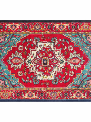 Traditional Red Pattern Floor Carpet Area Rugs Vintage Polyester for Office Bedroom Hall Living Room