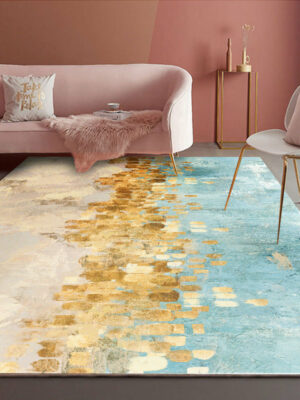 Gradient Modern Area Rugs Abstract Patterned Polyester Carpets for Bedroom Office Living Room Dining Room Hall