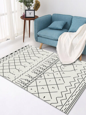 Simplicity Striped Moroccan Geometric Modern Area Rugs Polyester Carpets for Bedroom Hall Dining Room Office Living Room