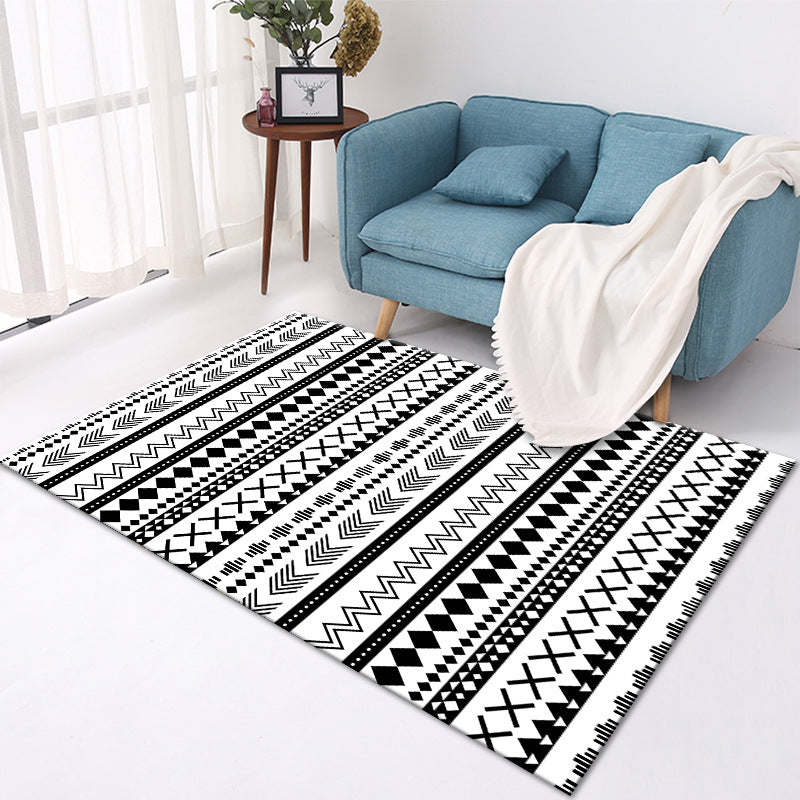 Modern Area Rugs Geometric Moroccan Polyester Carpets for Office Bedroom Hall Dining Room Living Room