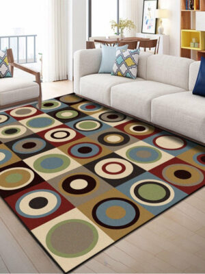 Modern Patterned Polyester Carpets Area Rugs for Office Dining Room Living Room Bedroom Hall