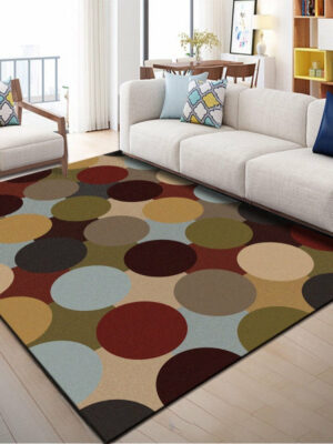 Patterned Area Rugs Modern Polyester Carpets for Living Room Hall Dining Room Office Bedroom