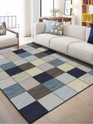 Modern Polyester Carpets Geometric Patterned Area Rugs for Living Room Hall Dining Room Office Bedroom