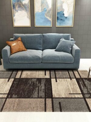 Black Grey Modern Contemporary Simple Geometric Rugs for Living Room Dining Room Bedroom