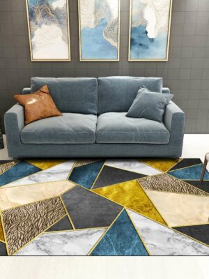 Colourful Irregular Geometric Shape Pattern Modern Contemporary Simple Rugs For Living Room Dining Room Bedroom