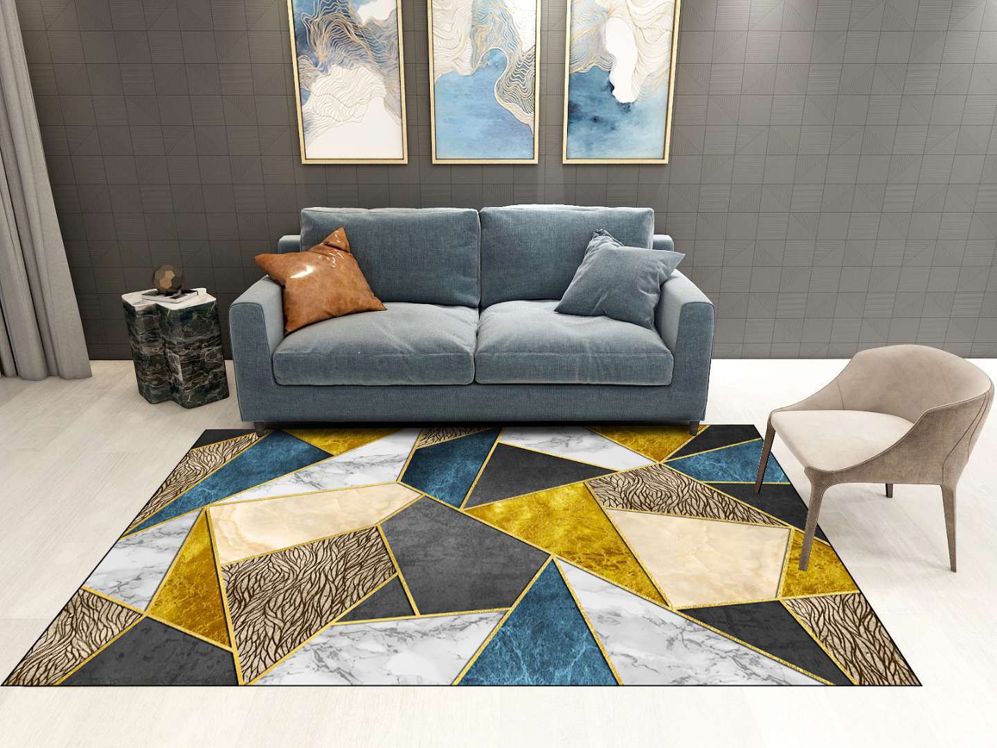 Colourful Irregular Geometric Shape Pattern Modern Contemporary Simple Rugs For Living Room Dining Room Bedroom