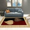 Leaves Pattern Black Red Modern Contemporary Simple Rugs For Living Room Dining Room Bedroom