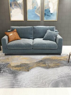 Irregular Lines Pattern Grey Modern Contemporary Simple Rugs For Living Room Dining Room Bedroom
