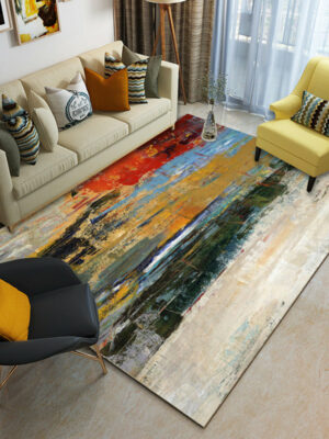Colourful Ink Painting Abstract Pattern Modern Contemporary Simple Rugs for Living Room Dining Room Bedroom